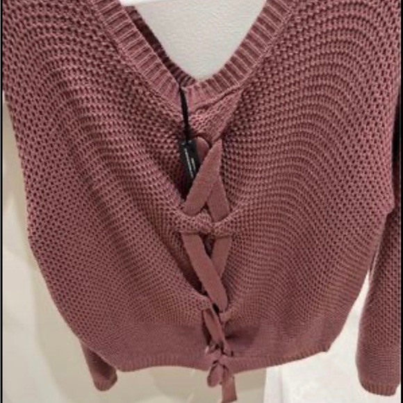 Mauve express sweater tie up back size small new with tags - Picture 4 of 4